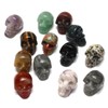 LHJ 7 Pcs Natural Stone Crystal Décor Figurines Skull Decoration