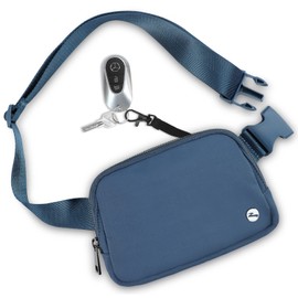 Rolapa Riñonera de moda para mujeres y hombres, bonita bolsa de cintura con correa ajustable, mini bolsa cruzada para viajes, correr, senderismo, entrenamiento, color negro, Azul / Patchwork, Mediano