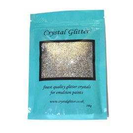 Crystal Glitter for Emulsion Paint, Champagne Silver with Colour Changing Holographic Crystals!