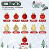 100 Pcs Mini Christmas Ball Ornaments Set, 1.18'' Red and