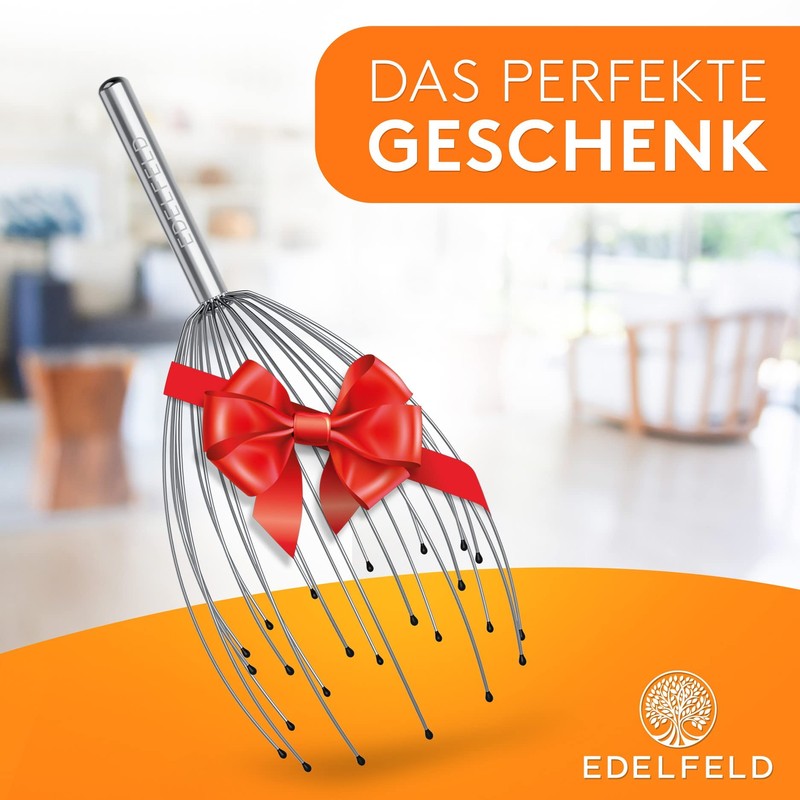EDELFELD Head Massage Spider with 24 Fingers [with Gift Packaging