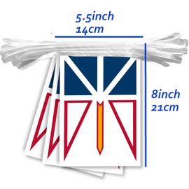 20 PCS Newfoundland and Labrador Flag String,32 FT Canada NL Bunting,Decoration Banner for Outdoor Indoor Patio Yard Decor