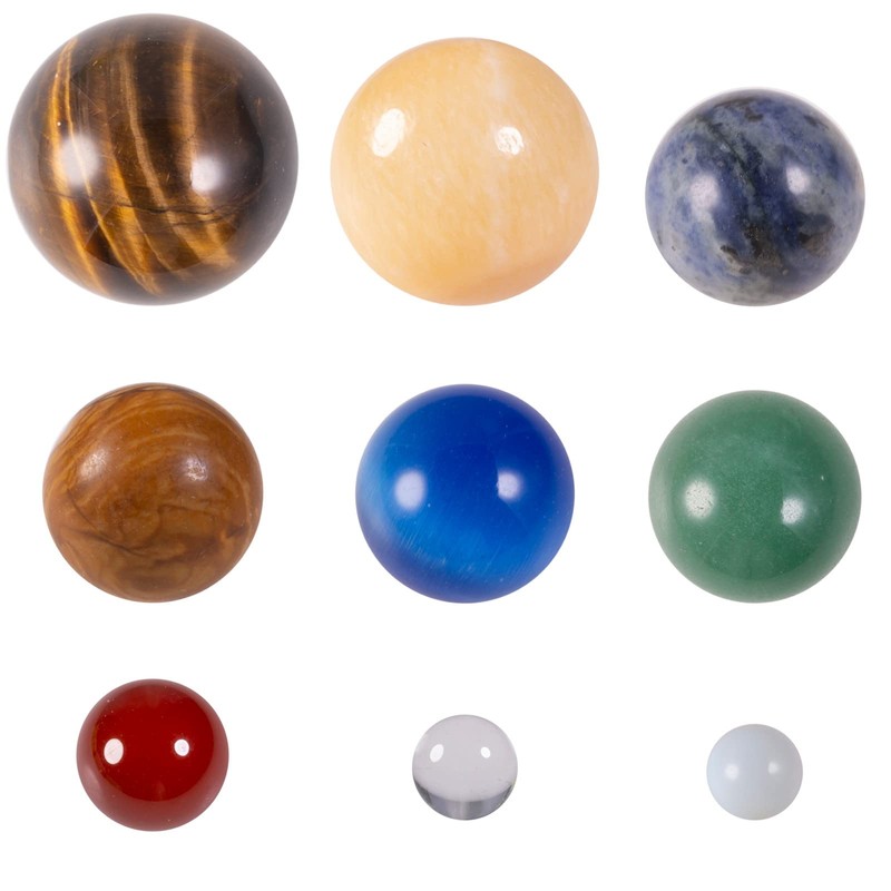 Rockcloud 9 Planets Decor Crystal Ball Set with Metal Orbit,