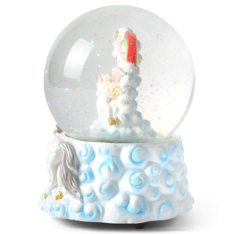 Elanze Designs Rainbow Unicorns 100MM Sturdy Resin Glitter Water Wind