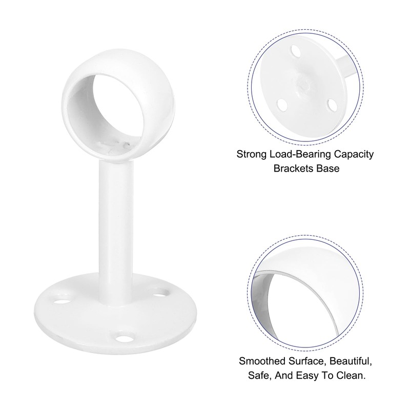 uxcell 4 Pcs 0.75 Inch Curtain Rod Holder, Ceiling Mount