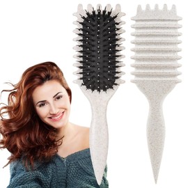 3 PCs Peine para peinar el cabello rizado, Cepillo para cabello rizado con colchón de aire, Cepillo de Rizos para desenredar fácilmente, Aplicable al Cabello Similar a la Ola (Beige-0)