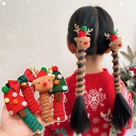 Christmas Coiled Telephone Cord Hairband for Girls - Festival Edition Free Size / NO.2 12ea