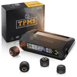 Avutrel Solar RV TPMS Tire Pressure Monitoring System, Tire Pressure Monitor System,RV TPMS with 4 Sensors&6 Alarm Modes(0-87 PSI),Auto Sleep Mode,Tire Monitoring System for SUV/MPV/RV/Trailer
