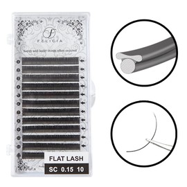 FELICIA Flat Lash Matte Eyelash Extensions Ultra Soft Single Matsueku Eyelash SC Curl 0.15 Thickness 0.04 inch (10 mm)