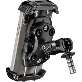 Kewig Motorcycle Fork Stem Phone Mount with Vibration Dampener, Adjustable Heavy Duty Motorcycle Phone Mount Holder Fit Stem Tube 12mm-25.4mm in Diameter, Compatibe with 5.4-7.2" Cellphone