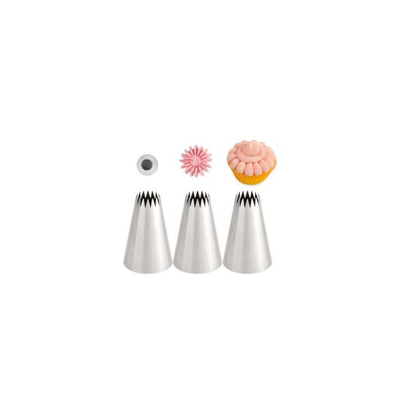 Extra Large French Star Piping Tip, 3-Piece Churro Tips Set