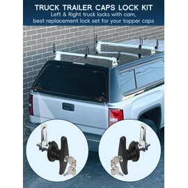 Truck Cap Camper Shell T-Handle Lock Latch Replacement Parts, Truck Bed Topper Door Locking Kit Accessories with Keys - Right Lock