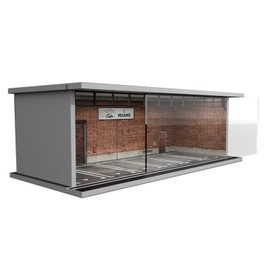 Hot Diecast Wheels Display Case - 1/64 Scale Die-cast Model Car Display Case with LED Light and Acrylic Cover, Hot Diecast Wheels Parking Garage Dioramas with 6 Parking Spaces(1/64-6Pred Brick) | Bivitre