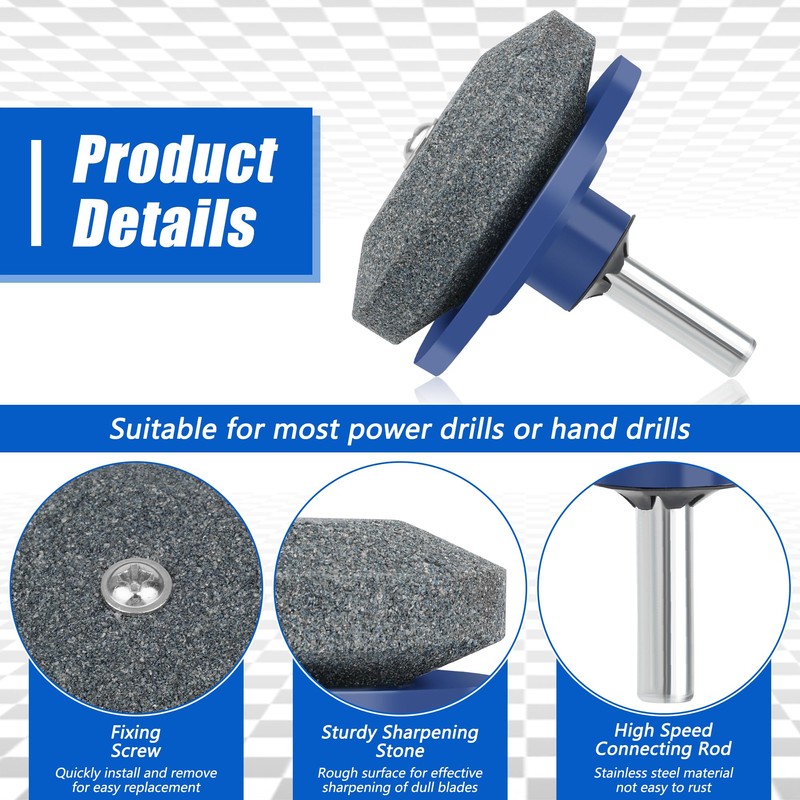 Anglekai 5PCS Lawn Mower Blade Sharpener, Double Layer Mower Blade