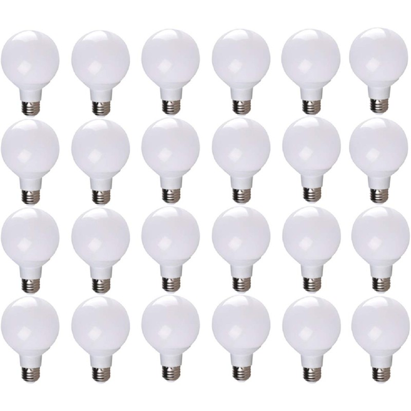 Simply Conserve 6 Watt LED Globe Light Bulbs, 24-Pack Bulk,