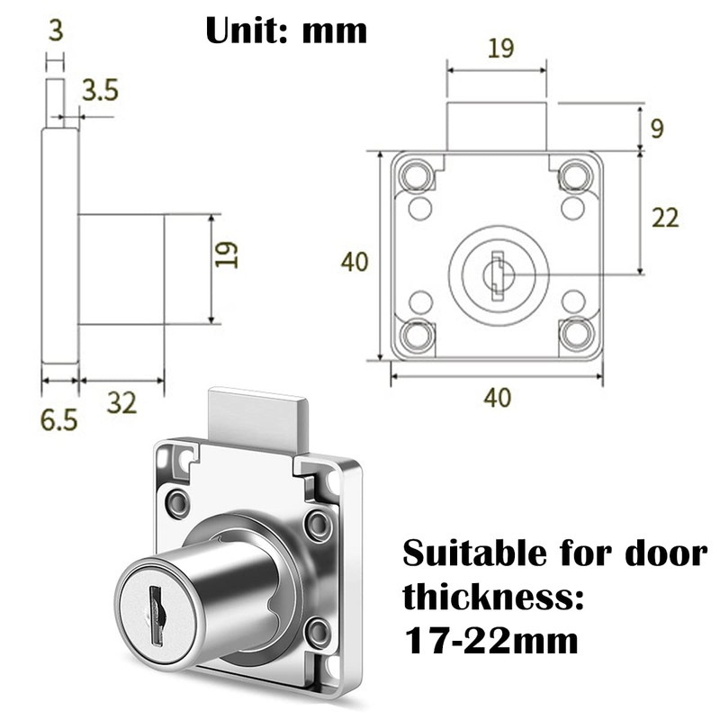 Cabinet Drawer Locks & Forstner Drill Bit (Drill Diameter 0.79"/20mm)