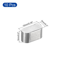 uxcell 10Pcs Round Ended Feather Key, 5x5x10mm Stainless Steel Professional Parallel Drive Shaft Key Stock for Fasteners Mechanical Industry