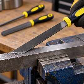 8-Inch Professional High Carbon Steel File Set – Flat, Round and Half-Round Metal and Wood Shaping Tools