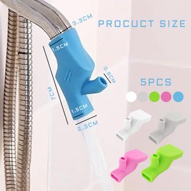 FENQURO Wasserhahn Verlängerung Set, 5 Stück Wasserhahn Extender, Wasserhahn Verlängerung Für Kinder, Wasserhahn Aufsatz Kinder, Hilft Kleinkind Händewaschen Badezimmer Küche