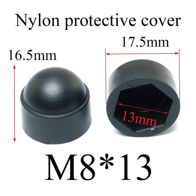 Pro Bamboo Kitchen Bolt Nut Protection Cap 24PCS M8x13 Black
