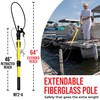 Boat Loop Extendable White Fiberglass Boat Pole with Flexible Std
