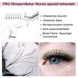 Fan Eyelash Extensions, 5D-C-0.07-9, Short, Ready-Made Volume Eyelashes, 0.07 C Curl (5D-C-0.07.9 mm)