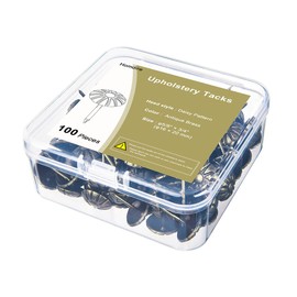 Homdire Upholstery Tacks for Furniture, 5/8“ Vintage Upholstery Nails Decorative Tack, 100PCS Heavy Duty Furniture Tacks for Upholstery, Daisy Sofa Furniture Nails for Wood, Antique Brass