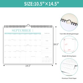 Kamoy Aesthetic Wall Calendar 2025-2026 Monthly Horizontal Planner with 12 Colors from Aug. 2025 to Dec. 2026, 14.5" x 11.5", 17 Months Modern Calendar for School, Home, Office, Monthly Organizing & Planning