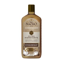 Tío Nacho ULTRA HIDRATANTE, Acondicionador ACEITE de COCO ORGÁNICO y JALEA REAL, devuelve a tu cabello el 100% de la HIDRATACIÓN con el poder de la naturaleza, con filtro UV, Hidratación,100% reciclados y reciclables 415 ml