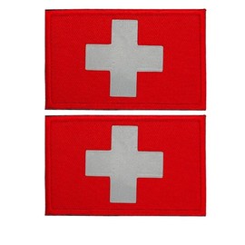 Parche de cruz roja (paquete de 2) con para chalecos, bolsas y uniformes paramédicos, primeros auxilios, accesorio de bolsa médica, bordado duradero (1.9 x 3.1 pulgadas)
