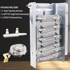 Dryer Heating Element Kit Replace For Amana NED4600YQ0 NED4600YQ1 NED4655EW0 NED4655EW1 NED4700YQ1 NED4700YQ0 NED4500VQ0 NED4500VQ2 NED5100TQ1 NED5240TQ0, Kenmore Series 70, 80 and 500 Dryers