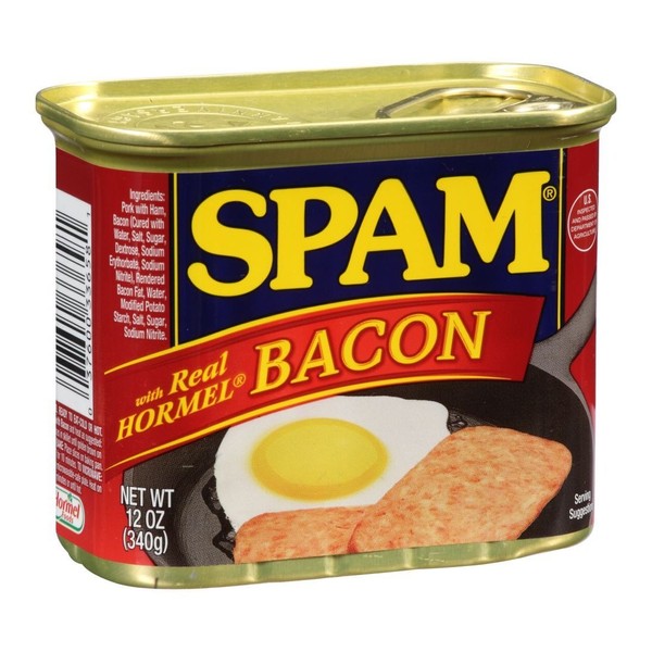 Spam with Real Hormel Bacon Luncheon Meat 12 oz (Pack of 12)