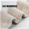 POMIJIAN Leg Warmers for Women Winter Fashion Knitting Black Leg