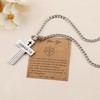 Cross Necklace for Men with Bible Verse, Christian Religious Joshua