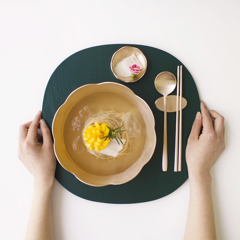 Notdam Bangjja Yugi Flower Salad Bowl / 놋담 방짜유기 꽃