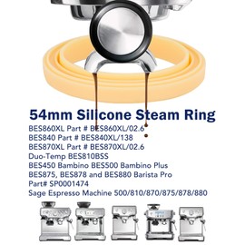 1Pcs 54mm Silicone Steam Ring, Grouphead Gasket Seal for Breville Espresso Machine, Coffee Machine Brew Group Head Seal Gasket for Breville/Sage, Replacement 878/870/860/840/810/500/450/875/880 Part