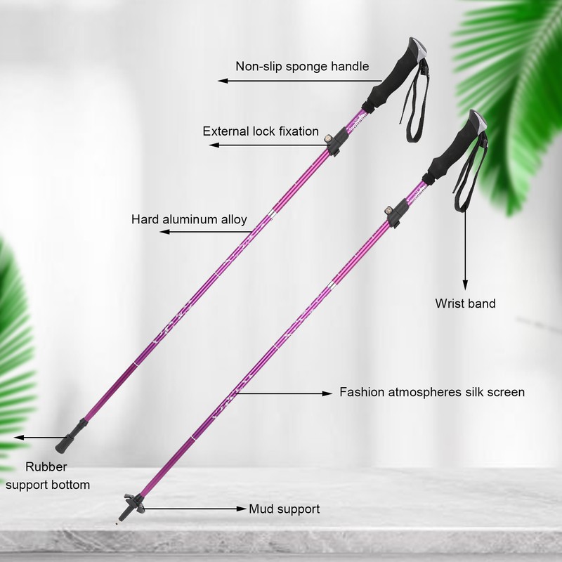 Walking Stick 5 Section Collapsible Aluminum Alloy Adjustable Folding Cane