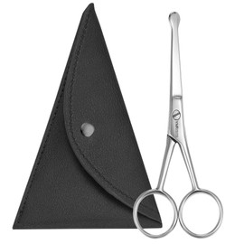 YNR 10CM Premium Nose Hair Scissors, Rounded Tip for Trimming Small Details Facial Hair, Ear Hair, Eyebrow