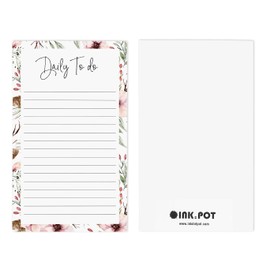 Inkdotpot Daily Planner List Pad Notepads Memo Pad, Undated To-Do List Tear Off pad - 4.5 x 7.5 Inches (50 Sheets) Organizer- Scheduler- Organize Tasks- Lists