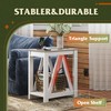 WLIVE Farmhouse End Table, Narrow Side Table with Charging Station,