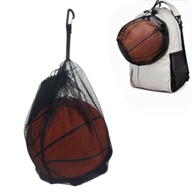 Classicseali Black Ball Net 1 Ball, Basketball Bag, Ball Bag, Basketball Backpack with Ball Net for Children, Adults, Basketball, Football, Handball, Volleyball, Rugby Balls