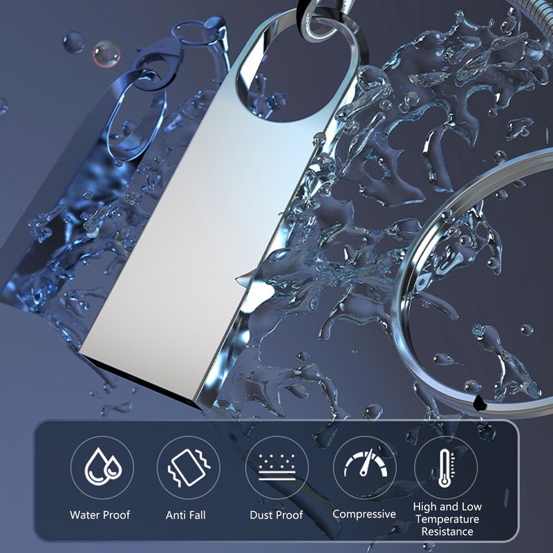 Flash Drive Mini Waterproof Electroplating Process Zinc Alloy USB Drive
