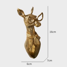 Coyoohouse 3D Head Wall Mount Samll Ornament, Animal Heads for Wall Art Hanging Sculptures, Small Metal Wall Resin Art Wall Decor Ornament Waterproof Bronzed Resin Decorations for Home (Sheep)