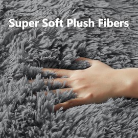 Ophanie Upgrade 6x9 Rugs for Living Room,Grey Fluffy Carpet Large Fuzzy Plush Shag Comfy Soft, Non-Slip Indoor Floor Carpet,for Kids Boys Girls, Room,Bedroom,Playroom, Home Decor Aesthetic