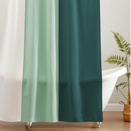 MONDAY MOOSE Colorful Waffle Weave Shower Curtain with Rustproof Metal Grommet Holes for Bathroom, Machine Washable, Hooks Included (72x72 inch, Cream/Dark Teal)