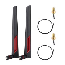 Bewinner Tarjeta de Red Inalámbrica 2PCS M.2 / NGFF Conecte Cable + 2 * 8DBi Antena de Red, LAN Inalámbrica y Adaptador de Enrutador WiFi, Compatible con 9260NGW / 7265AC / 9650AC