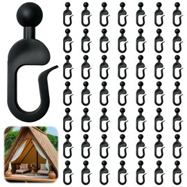 Supecesorio Curtain Hooks for Rails, 50 Pieces Curtain Hooks, Curtain Hooks for Rings, Gazebo for Curtains and Side Umbrellas, Garden Gazebos, Ganci in Plastica per Tende