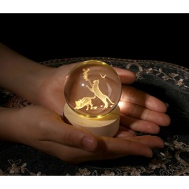 AWARDSEN 60 mm Glass Ball Cat Decoration, Crystal Ball Cute Decoration, Crystal Ball Animals, Cat Lamp, Glass Ball Decoration, A Gift for Cat Lovers