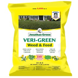 Jonathan Green (16002) Veri-Green Weed and Feed Lawn Fertilizer - 21-0-3 Grass Fertilizer & Weed Killer (5,000 Sq. Ft.)