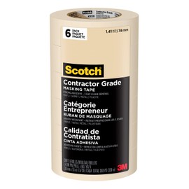 Scotch Contractor Grade Masking Tape, 1.41 inches by 60.1 yards (1442 yards total), 2020, 24 Rolls